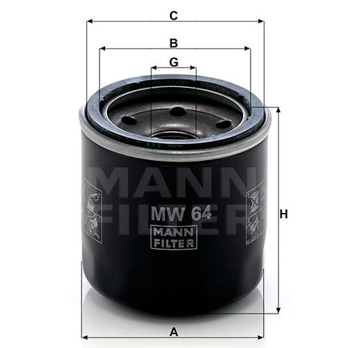 MW64 MANN-FILTER Фильтр масляный для мототехники Mann MW64