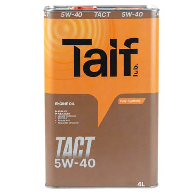 211054 TAIF Моторное синтетическое масло Tact 5w40 SL/CF A3/B4, 4 л